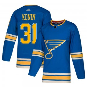 Men's Adidas St. Louis Blues Kyle Konin Blue Alternate Jersey - Authentic