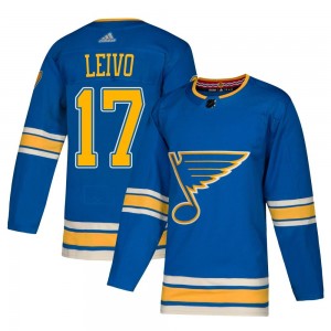 Men's Adidas St. Louis Blues Josh Leivo Blue Alternate Jersey - Authentic
