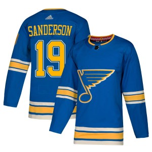 Men's Adidas St. Louis Blues Derek Sanderson Blue Alternate Jersey - Authentic