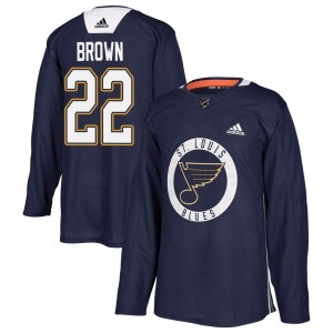 Youth Adidas St. Louis Blues Logan Brown Blue Practice Jersey - Authentic