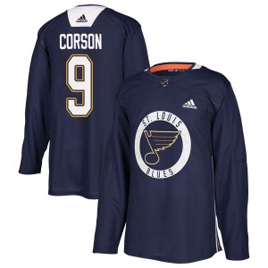 Youth Adidas St. Louis Blues Shane Corson Blue Practice Jersey - Authentic