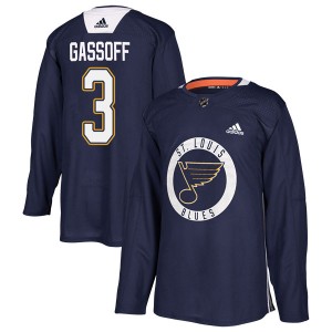 Youth Adidas St. Louis Blues Bob Gassoff Blue Practice Jersey - Authentic