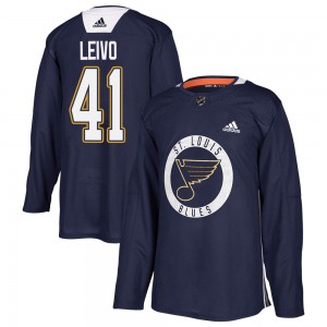 Youth Adidas St. Louis Blues Josh Leivo Blue Practice Jersey - Authentic