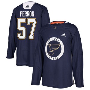 Youth Adidas St. Louis Blues David Perron Blue Practice Jersey - Authentic