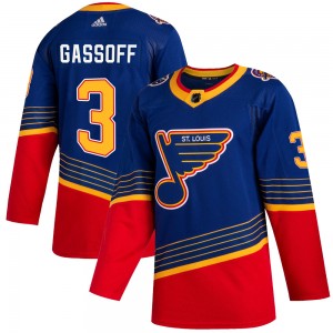 Youth Adidas St. Louis Blues Bob Gassoff Blue 2019/20 Jersey - Authentic