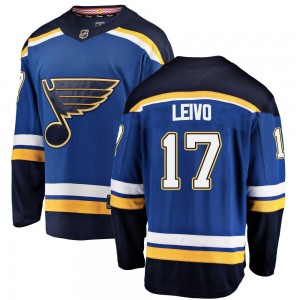 Men's Fanatics Branded St. Louis Blues Josh Leivo Blue Home Jersey - Breakaway