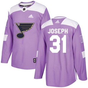 Men's Adidas St. Louis Blues Curtis Joseph Purple Hockey Fights Cancer Jersey - Authentic
