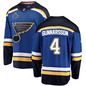 Youth Fanatics Branded St. Louis Blues Carl Gunnarsson Blue Home 2019 Stanley Cup Final Bound Jersey - Breakaway