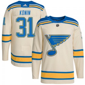 Youth Adidas St. Louis Blues Kyle Konin Cream 2022 Winter Classic Player Jersey - Authentic