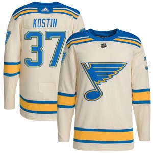 Youth Adidas St. Louis Blues Klim Kostin Cream 2022 Winter Classic Player Jersey - Authentic