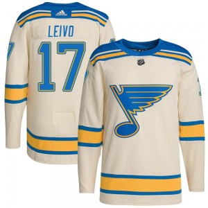 Youth Adidas St. Louis Blues Josh Leivo Cream 2022 Winter Classic Player Jersey - Authentic