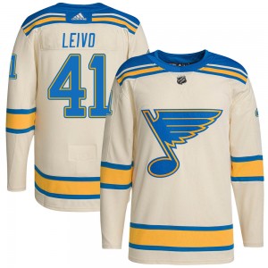 Youth Adidas St. Louis Blues Josh Leivo Cream 2022 Winter Classic Player Jersey - Authentic