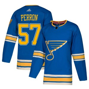Youth Adidas St. Louis Blues David Perron Blue Alternate Jersey - Authentic
