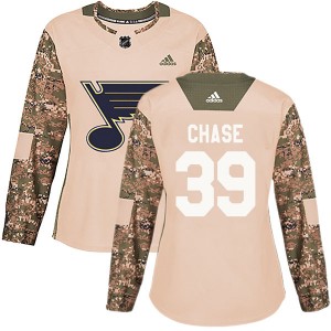 Women's Adidas St. Louis Blues Kelly Chase Camo Veterans Day Practice Jersey - Authentic
