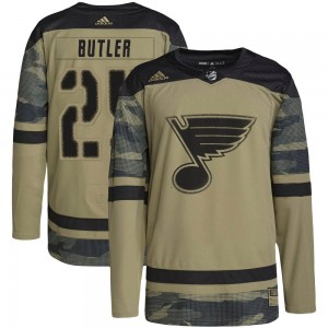 Youth Adidas St. Louis Blues Chris Butler Camo Military Appreciation Practice Jersey - Authentic