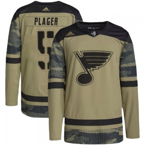 Youth Adidas St. Louis Blues Bob Plager Camo Military Appreciation Practice Jersey - Authentic