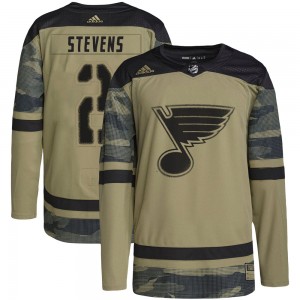 Youth Adidas St. Louis Blues Scott Stevens Camo Military Appreciation Practice Jersey - Authentic