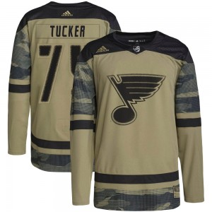 Youth Adidas St. Louis Blues Tyler Tucker Camo Military Appreciation Practice Jersey - Authentic