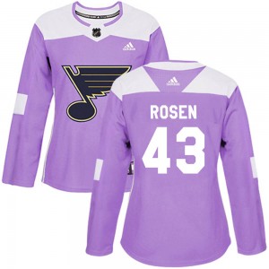 Women's Adidas St. Louis Blues Calle Rosen Purple Hockey Fights Cancer Jersey - Authentic