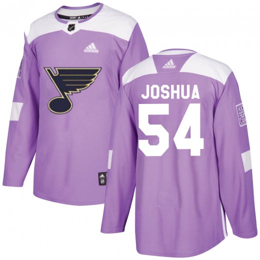 Men's Adidas St. Louis Blues Dakota Joshua Purple Hockey Fights Cancer Jersey - Authentic