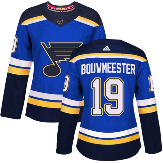 Women&#39;s Adidas St. Louis Blues Jay Bouwmeester Royal Blue Home Jersey - Authentic