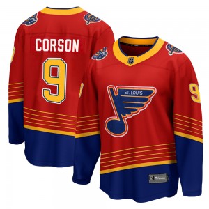 Men's Fanatics Branded St. Louis Blues Shayne Corson Red 2020/21 Special Edition Jersey - Breakaway