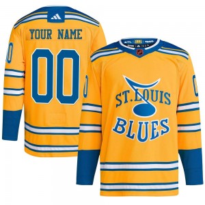 Men's Adidas St. Louis Blues Custom Yellow Custom Reverse Retro 2.0 Jersey - Authentic