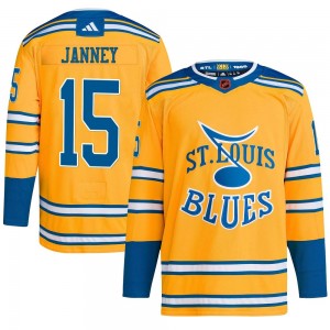 Men's Adidas St. Louis Blues Craig Janney Yellow Reverse Retro 2.0 Jersey - Authentic