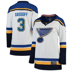 Women's Fanatics Branded St. Louis Blues Bob Gassoff White Away Jersey - Breakaway
