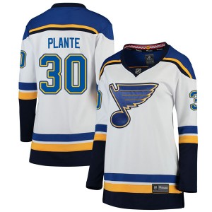 Women's Fanatics Branded St. Louis Blues Jacques Plante White Away Jersey - Breakaway