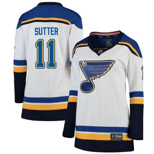 Women's Fanatics Branded St. Louis Blues Brian Sutter White Away Jersey - Breakaway