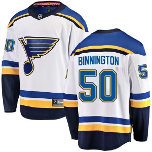 Youth Fanatics Branded St. Louis Blues Jordan Binnington White Away Jersey - Breakaway