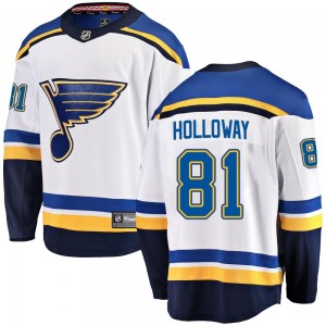Youth Fanatics Branded St. Louis Blues Dylan Holloway White Away Jersey - Breakaway