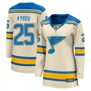 Women's Fanatics Branded St. Louis Blues Jordan Kyrou Cream 2022 Winter Classic Jersey - Breakaway