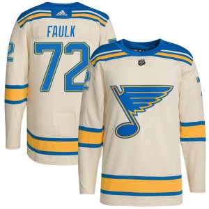 Men's Adidas St. Louis Blues Justin Faulk Cream 2022 Winter Classic Player Jersey - Authentic