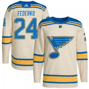 Men's Adidas St. Louis Blues Bernie Federko Cream 2022 Winter Classic Player Jersey - Authentic