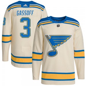 Men's Adidas St. Louis Blues Bob Gassoff Cream 2022 Winter Classic Player Jersey - Authentic