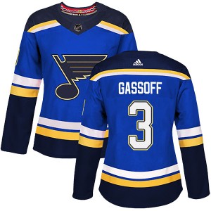 Women's Adidas St. Louis Blues Bob Gassoff Blue Home Jersey - Authentic