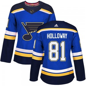 Women's Adidas St. Louis Blues Dylan Holloway Blue Home Jersey - Authentic