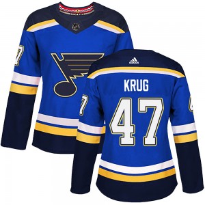 Women's Adidas St. Louis Blues Torey Krug Blue Home Jersey - Authentic