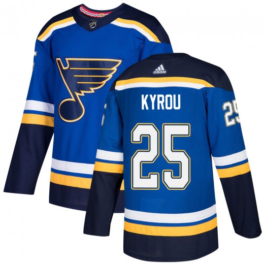 Jordan Kyrou Signed St Louis Blues Heritage Adidas Jersey