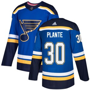 Men's Adidas St. Louis Blues Jacques Plante Blue Home Jersey - Authentic