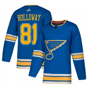 Youth Adidas St. Louis Blues Dylan Holloway Blue Alternate Jersey - Authentic