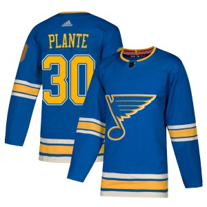 Youth Adidas St. Louis Blues Jacques Plante Blue Alternate Jersey - Authentic