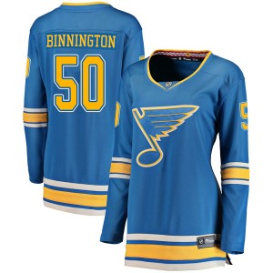 Women's Fanatics Branded St. Louis Blues Jordan Binnington Blue Alternate Jersey - Breakaway