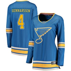 Women's Fanatics Branded St. Louis Blues Carl Gunnarsson Blue Alternate Jersey - Breakaway
