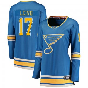 Women's Fanatics Branded St. Louis Blues Josh Leivo Blue Alternate Jersey - Breakaway