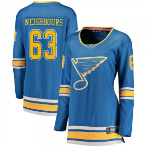 Women's Fanatics Branded St. Louis Blues Jake Neighbours Blue Alternate Jersey - Breakaway