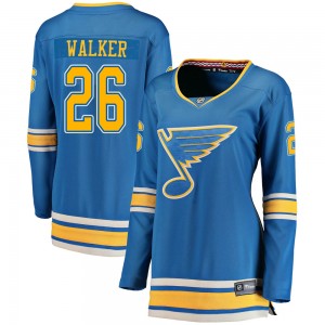 Women's Fanatics Branded St. Louis Blues Nathan Walker Blue Alternate Jersey - Breakaway