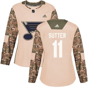 Women's Adidas St. Louis Blues Brian Sutter Camo Veterans Day Practice Jersey - Authentic